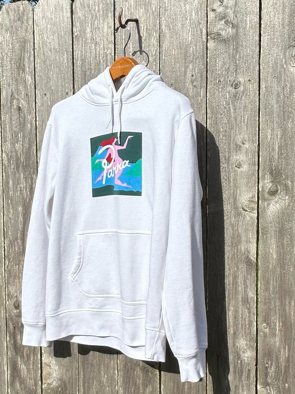 PARRA Mens L White Lagoon Woman Graphic Long Sleeve Cotton Blend Hoodie Sweater. - Picture 3 of 13